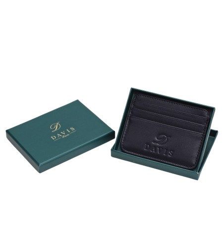 ארנק כרטיסים DAVIS – כחול נייבי חלק