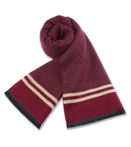 צעיף דגם מדוגם בורדו  797