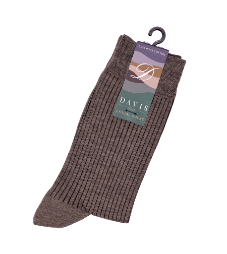 גרב כותנה איכותית בדיגום ריבס אפור, דגם 125.