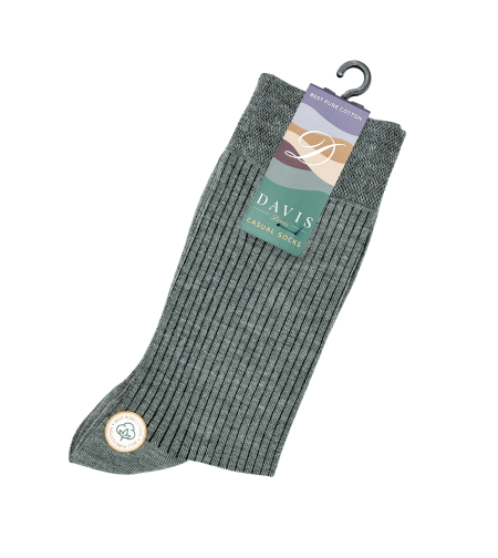 גרב כותנה איכותית בדיגום ריבס ירוק, דגם 134.