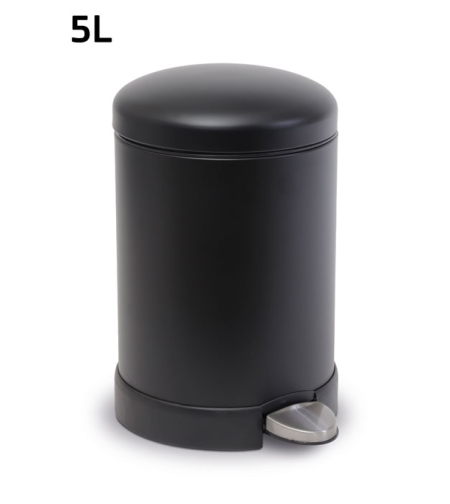 פח אשפה עגול שחור טריקה שקטה-5L