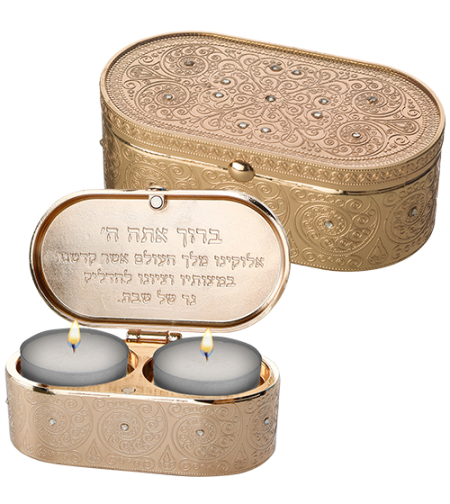 פמוטי נסיעה זהב בקופסא עם מכסה 