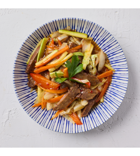 בקר מוקפץ עם ירקות