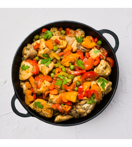 עוף מוקפץ בירקות