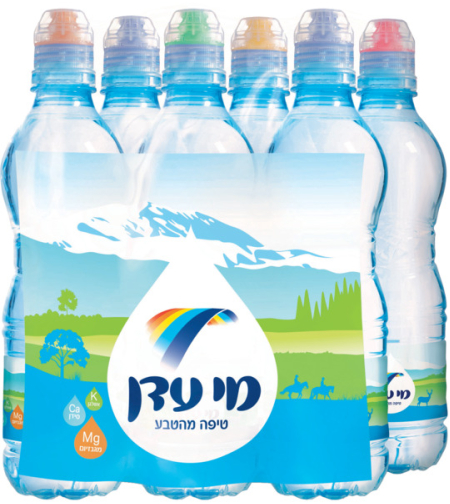 *אזל* שישיית מי עדן 0.5 ליטר - פקק ספורט
