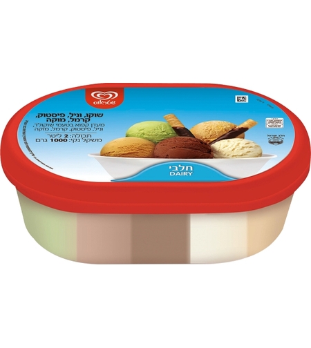 משפחתית 5 טעמים - שוקו, וניל, פיסטוק, קרמל, מוקה