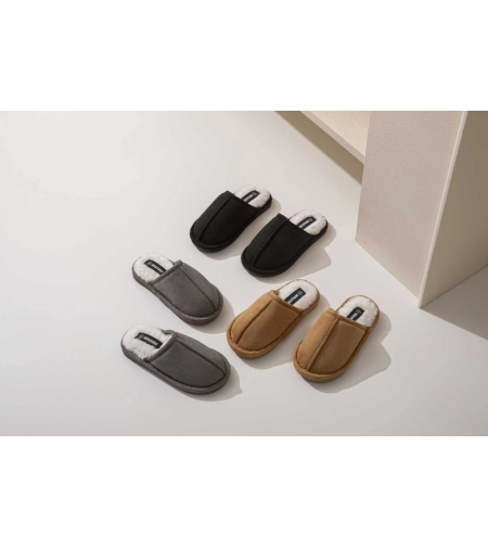 נעלי בית פרווה 41-46 (שחור/קאמל)