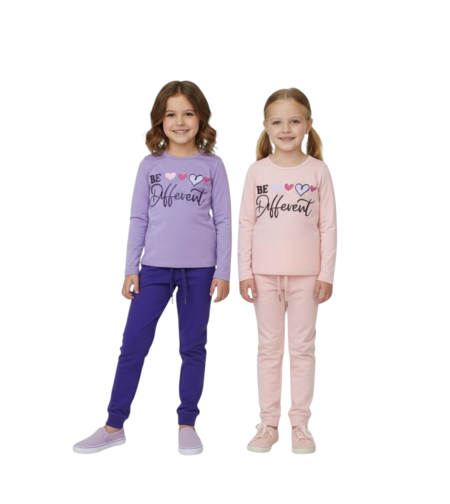 חליפה מעבר מדוגמת 2-10 בנות (סגול/אפור/ורוד/ורוד בהיר)