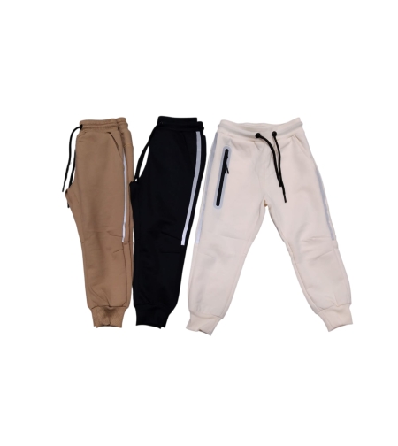 מכנס פרנץ' טרי ארוך מדוגם (שחור/שמנת/חום) 2-8 בנים