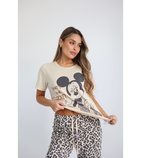 פיג'מה DELTA שרוול קצר מכנס ארוך2XL-3XL נשים מיקי מאוס אופוויט