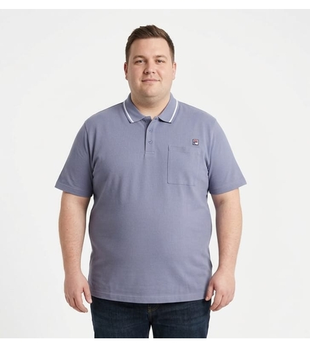 חולצה פולו FILA עם כיס מידות גדולות (כחול בהיר)