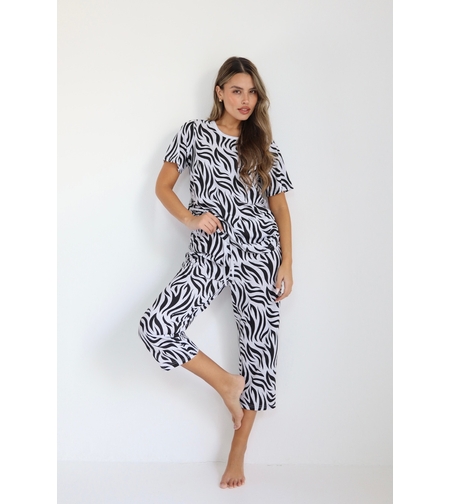 פיג'מה DELTA מכנס 7/8 קיץ S-XL נשים זברה