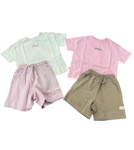 חליפה קיץ FILA מדוגמת 6-24M תינוקות בנות (ורוד/אופוויט)