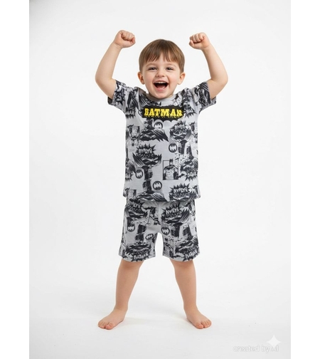 פיג'מה DELTA קיץ 2-10 בנים באטמן אפור