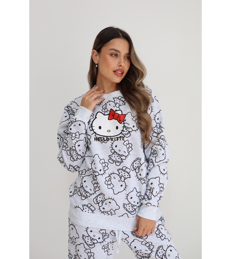 פיג'מה פוטר DELTA נשים S-XL קיטי אפור בהיר