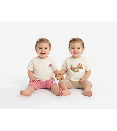 חליפה FILA מדוגמת 6-24M בנות (חום/ורוד)
