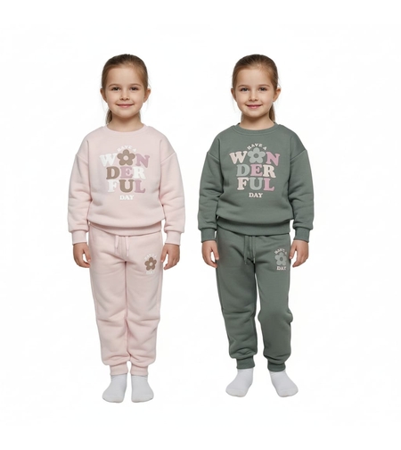 חליפה פוטר מדוגמת 2-8 בנות (ורוד/שמנת/ורוד בהיר/אפור)