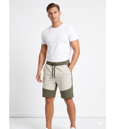 מכנס פרנץ' טרי קצר S-XXL גבר (ירוק)