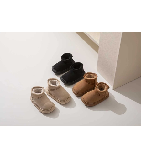 חצי מגף פרווה פנימית 24-29 בנות (שחור/חום/אופוויט)