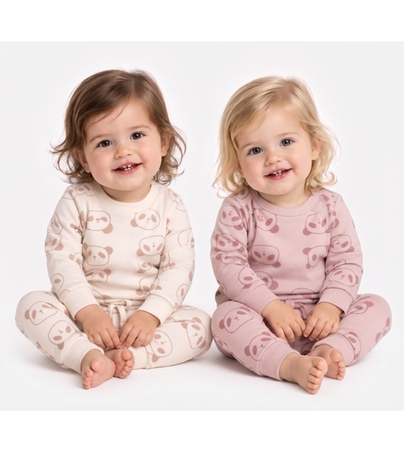 פיג'מה פוטר מדוגמת 6-24M תינוקות בנות (ורוד/שמנת)