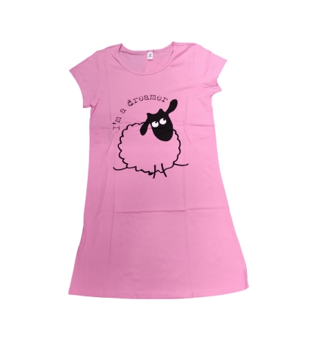 כותונת קיץ מדוגמת S-XXL נשים (ורוד)