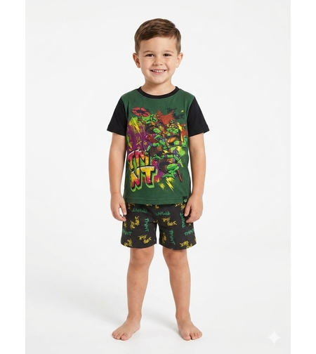 פיג'מה דיסני קיץ 2-10 בנים צבי הנינג'ה