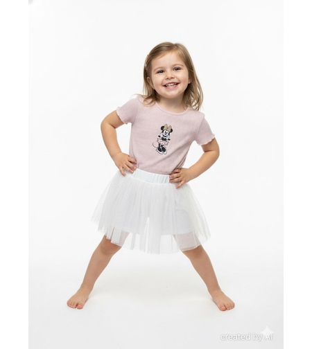 חליפה חצאית טול DELTA קיץ 2-8 בנות מיני מאוס ורוד