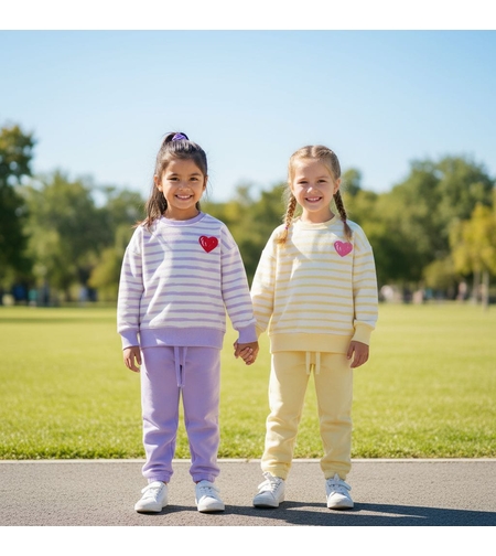 חליפה פוטר מדוגמת 2-8 בנות (צהוב/ורוד/כתום/סגול)