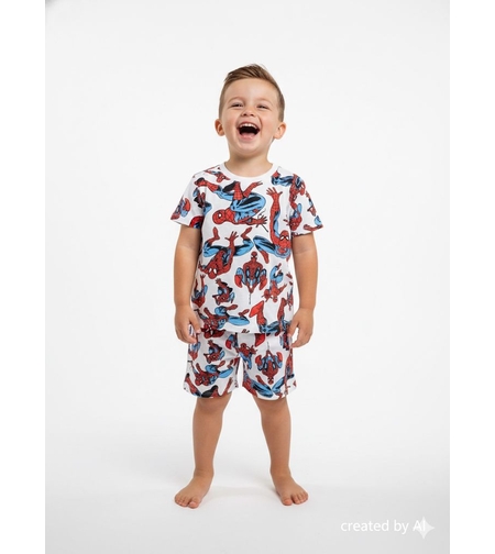 פיג'מה DELTA קיץ 2-10 בנים ספיידרמן לבן