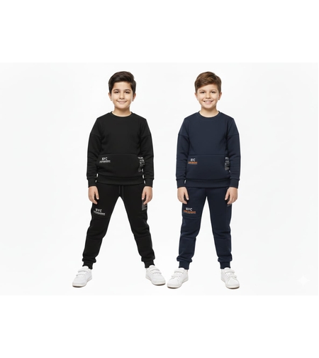 חליפה פוטר מדוגמת BK בנים 10-18 (שחור/כחול/ירוק)