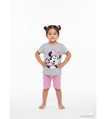 חליפה DELTA קיץ 2-8 בנות מיני מאוס אפור