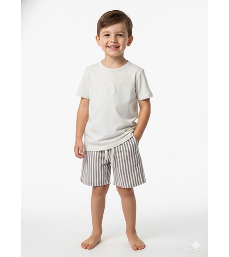 חליפה DELTA קיץ 2-8 בנים אופוויט מכנס מדוגם