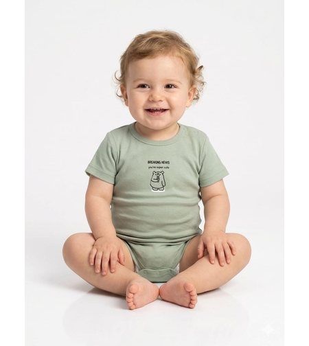 בגד גוף קיץ מדוגם 3-24M תינוקות בנים (ירוק/כחול/אופוויט)