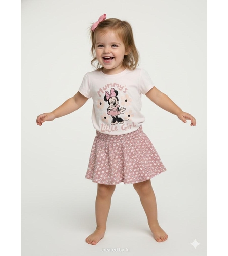 חליפה חצאית DELTA קיץ 2-8 בנות מיני מאוס ורוד