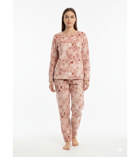 פיג'מה פלאפי נשים סנופי ורוד S-XL