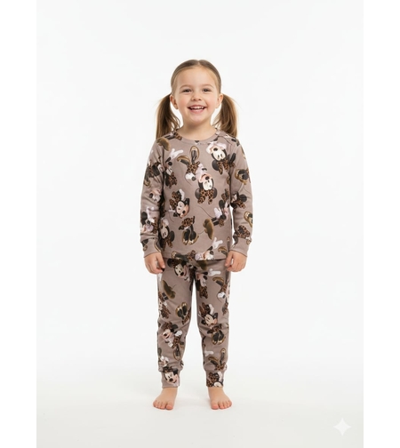 פיג'מה קטיפה DELTA מיני מאוס מנומר 2-10 בנות