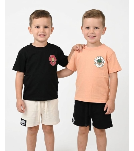 חליפה קיץ מדוגמת 2-8 בנים (שחור/כתום)