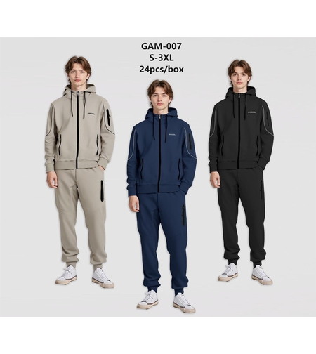 חליפה מדוגמת S-XXL גבר (שחור/כחול/אופוויט)