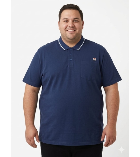 חולצה פולו FILA עם כיס מידות גדולות (כחול)