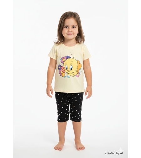 חליפה DELTA קיץ 2-8 בנות טוויטי צהוב