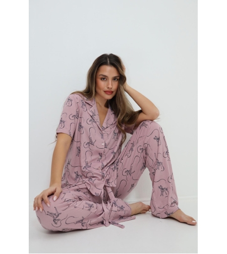 פיג'מה DELTA מכופתרת S-XL נשים במבי