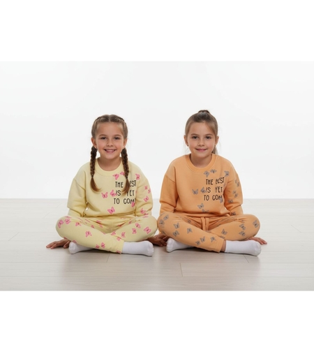 חליפה פוטר מדוגמת 2-8 בנות (צהוב/ורוד/כתום/אופוויט)