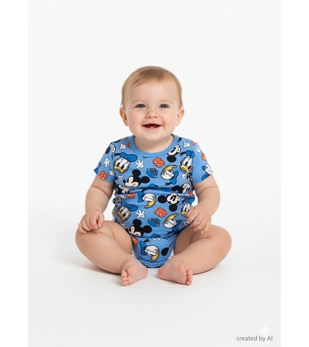 בגד גוף DELTA קיץ 3-24M תינוקות בנים מיקי מאוס כחול