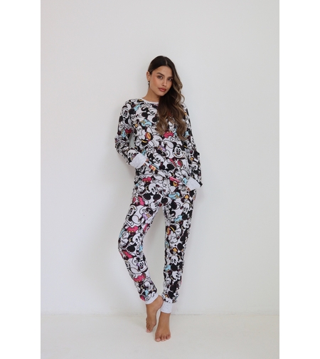 פיג'מה DELTA מעבר ויסקוזה מידות גדולות XXL נשים מיקי מאוס אפור