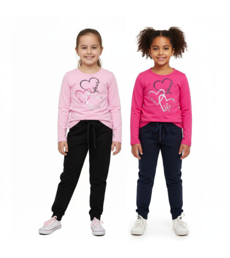 חליפה מעבר מדוגמת 2-10 בנות (סגול/אפור/ורוד/פוקסיה)