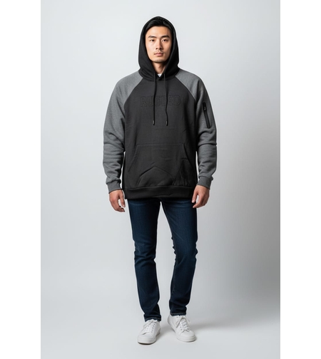 קפוצ'ון פוטר קנגרו S-XXL גבר (כחול/שחור)