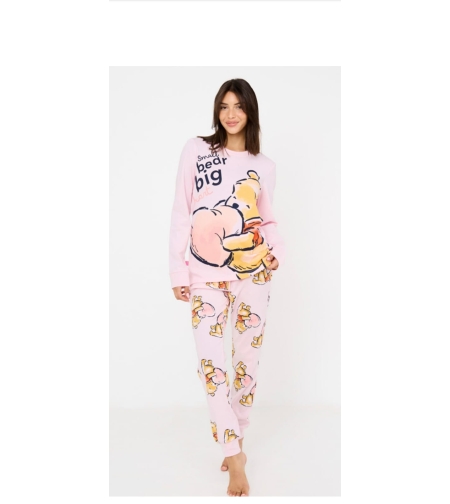פיג'מה מעבר INTIMA נשים S-XL פו הדב ורוד