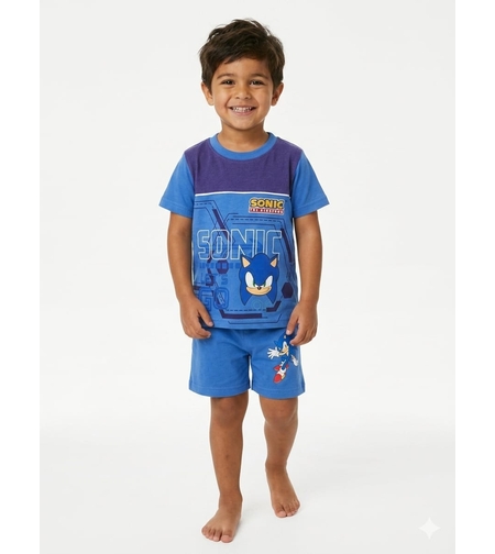 חליפה דיסני קיץ 2-10 בנים סוניק כחול