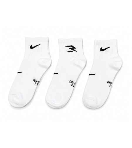 מארז 3 זוגות גרבי רבע NIKE גבר (37-40) לבן
