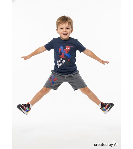 חליפה DELTA קיץ 2-10 בנים ספיידרמן כחול כהה